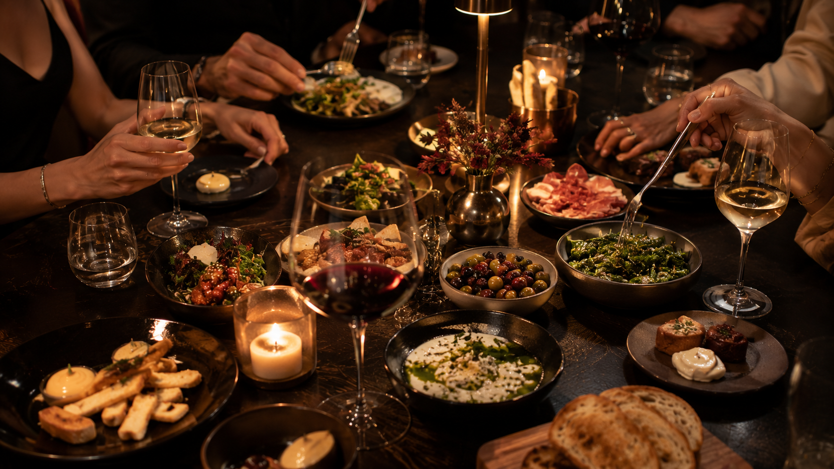 Wijnbar sfeer impressie eten